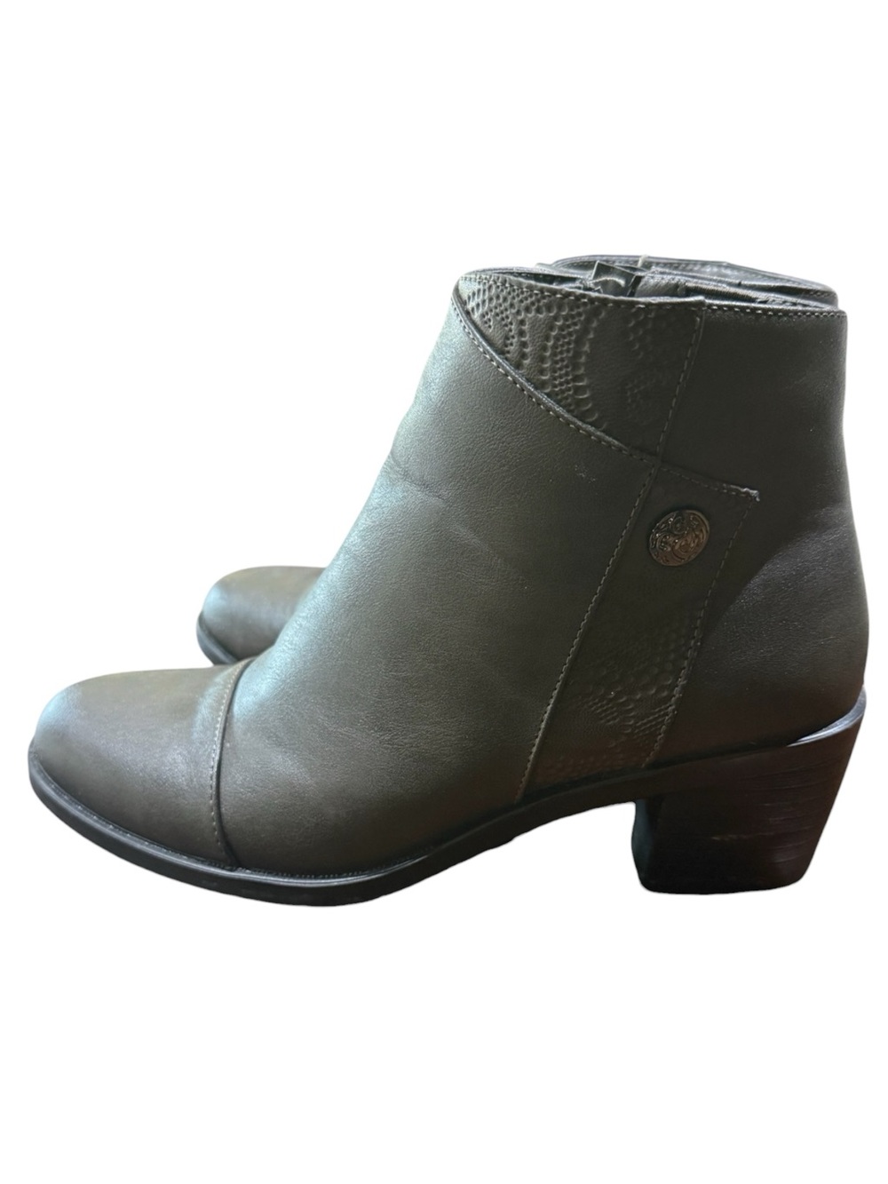 easy street Leather Ankle Booties